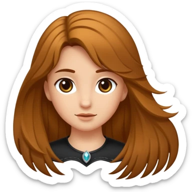 Ein braunhaariges Mädchen mit langen glatten Haaren und sitzend auf einem Braunen Pferd mit schwarzer Mähne  sticker