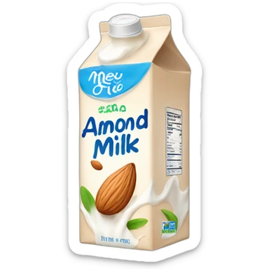 almond milk in a tetrapack sticker