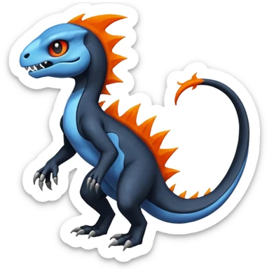 Shiny Duskull-Salandit-Charmeleon-Fakémon-hybrid-creature (full body)  sticker