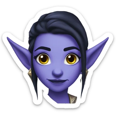 night elf female from world of warcraft sticker