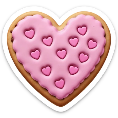 Heart cookie with pink chips  sticker