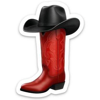 have a redcowboy boot but put a cowboy hat ontop of the boot sticker