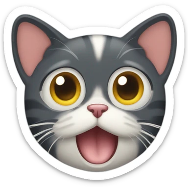 cartoon 2d cat shocked sideways crying sticker