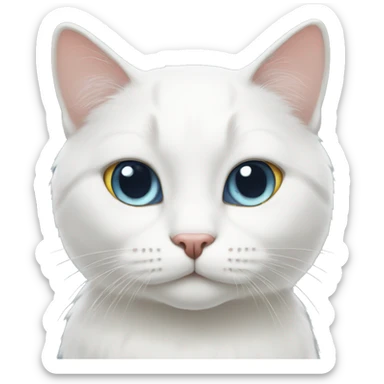 White cat sticker
