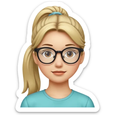 Ponytail Girl with Glasses sticker