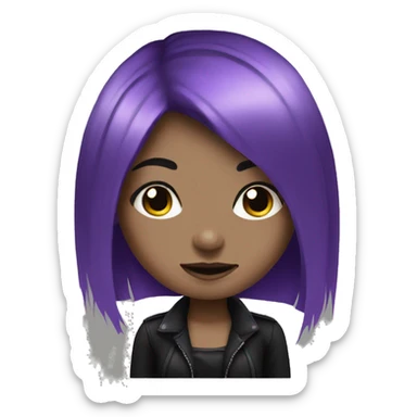 goth girl with purple hair sticker