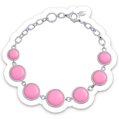 realistic 3D gothic bracelet with silver and pink accents, minimal and dark sticker