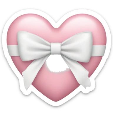 Pastel pink heart with white bow sticker