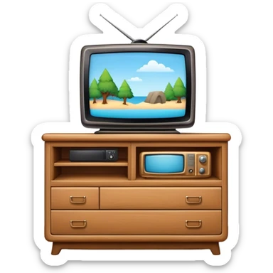 television on dresser sticker