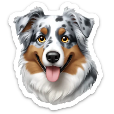 Blue merle Australian Shepherd with heterochromia sticker