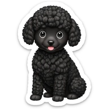 Black poodle puppy sticker