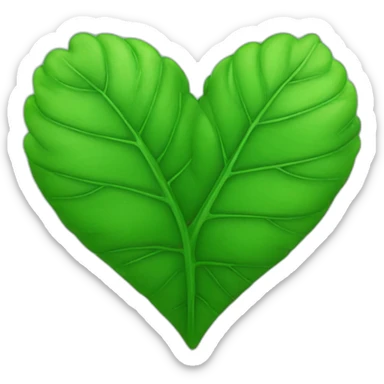 Green heart with leafs sticker
