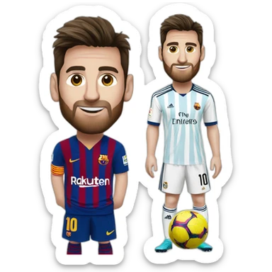 Messi with réal Madrid sticker