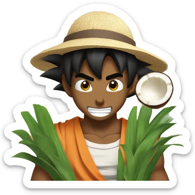 goku with a tender coconut sticker