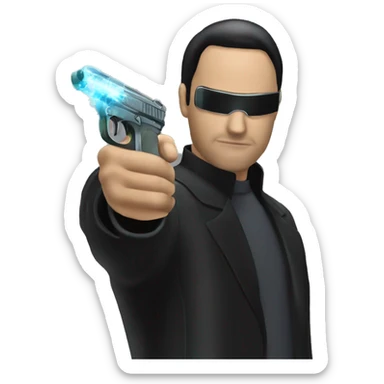  Matrix Neo, stopping bullets with palm sticker