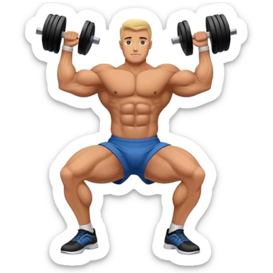 bodybuilder rotational-core exercise sticker
