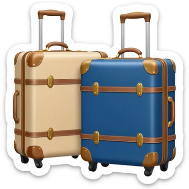 blue and beige suitcases on wheels sticker
