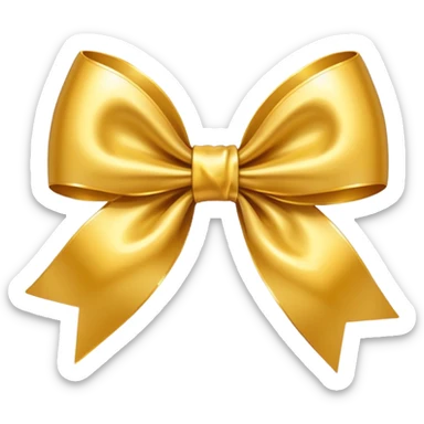 Golden bow with medium length long ends  sticker
