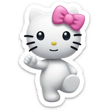 Hello kitty waving hi sticker