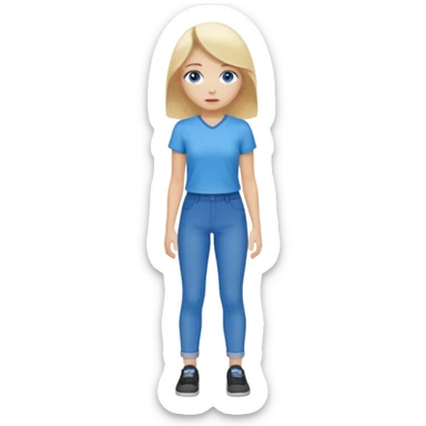 blue eyes blonde girl TRYING TO GET SOMEONES ATTENTION FULL BODY STANDING UP sticker