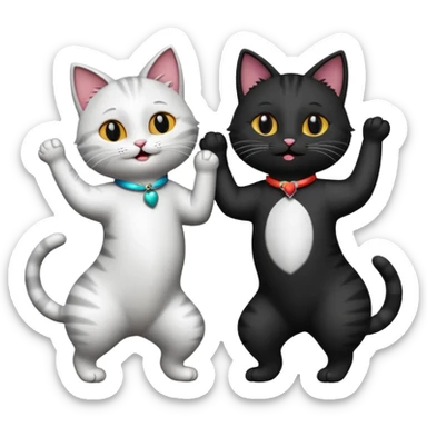 Cats couple salsa dancing  sticker