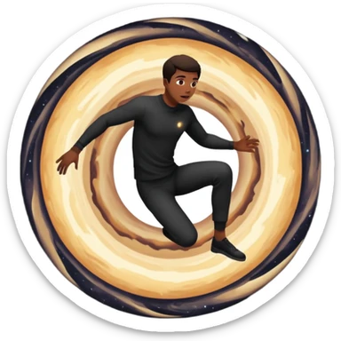Man in black hole sticker