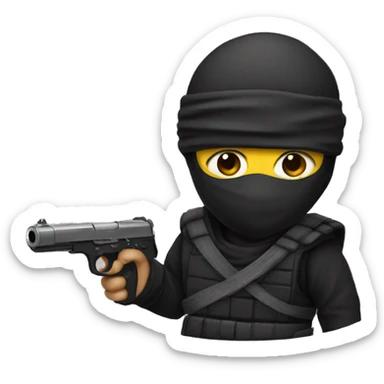Ninja with a gun sticker