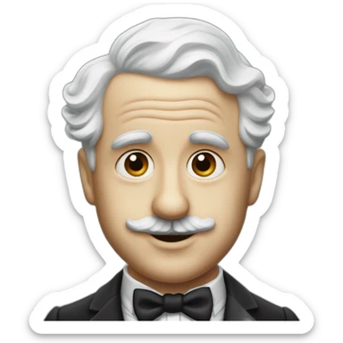 Charlie Chaplin without hat and hair on the left sticker