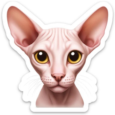 Pink Sphynx cat (hairless breed) sticker