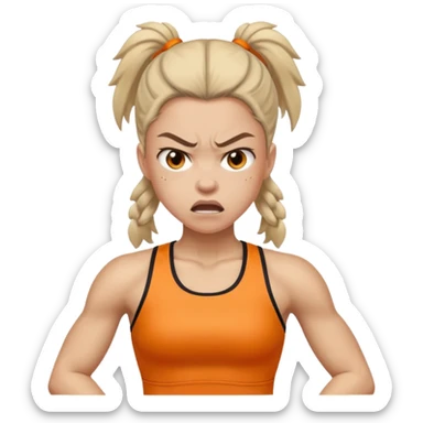 angry athlete girl sticker