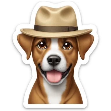 Dog with a hat sticker