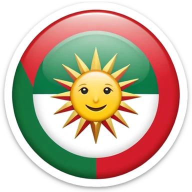 flag of Kurdistan, circular badge, emoji style sticker