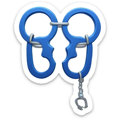 Blue fuzzy handcuffs  sticker