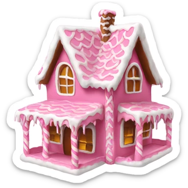 pink gingerbread house sticker
