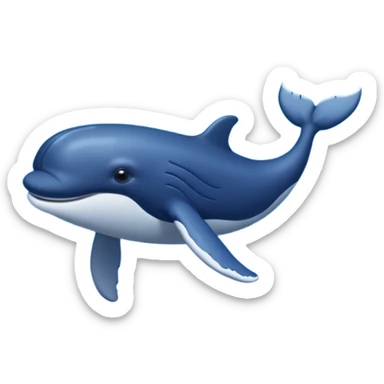 whale swimming in sea sticker