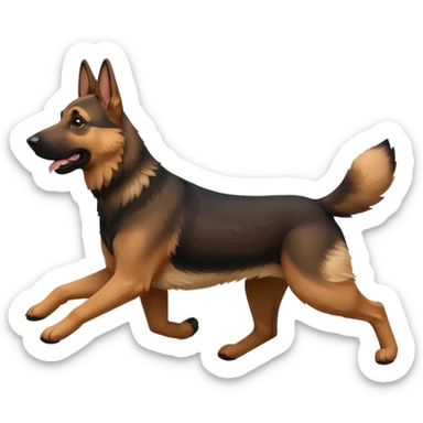 german shepherd running sticker
