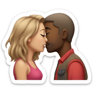 Boyfriend and girlfriend kissing each other  sticker
