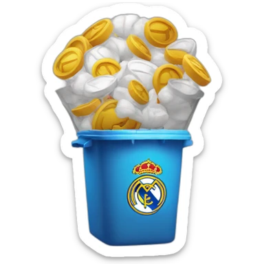La logo du Real Madrid dans une poubelle sticker