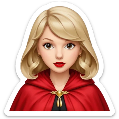 Taylor Swift red líp and elegant clook sticker