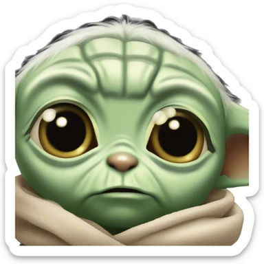 baby yoda sad  sticker