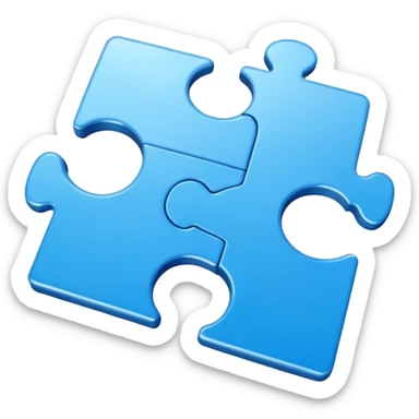 puzzle piece emoji in blue professional design for business presentation, clean edges, modern corporate aesthetic sticker