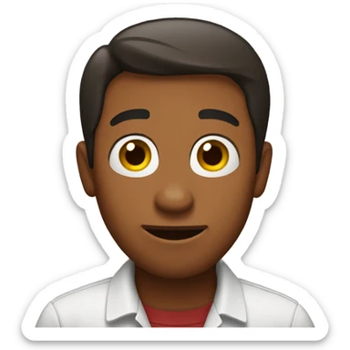 brown man shrugging  sticker