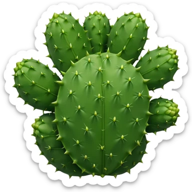 Realistic emoji of a Mexican nopal, without thorns or spines, smooth green surface, juicy and fresh like the kind used for cooking in Mexico. sticker