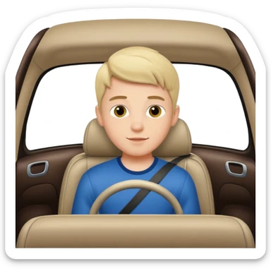 charming boy in car interior sticker
