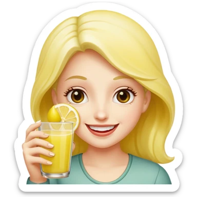 The Rosa roxburghii fruit is personified and then drinks lemon juice. sticker