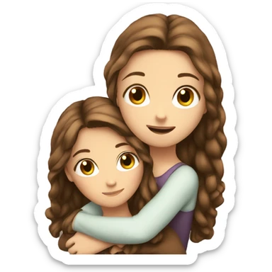 Best friends hug brown hair white girls sticker