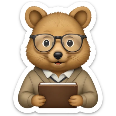 work with notebook quokka wearing glasses sticker
