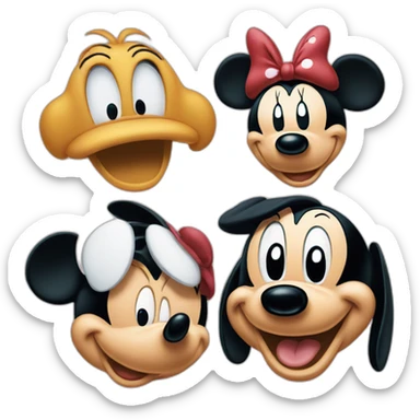 Mickey pluto and minnie and goofy sticker
