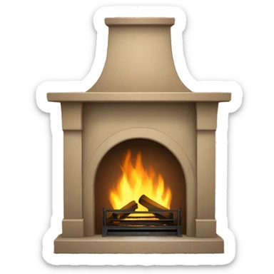 Light brown fireplace sticker