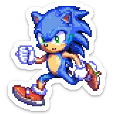 Sonic jumping sticker